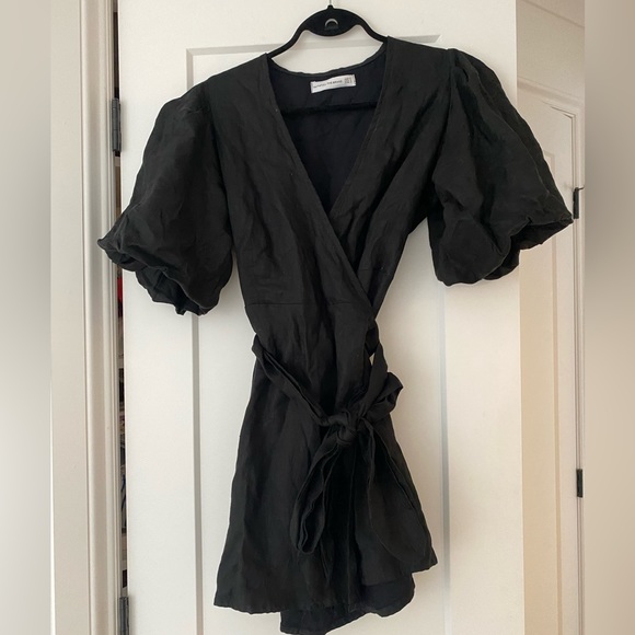 Faithful the Brand black linen wrap dress - Picture 2 of 2